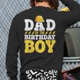 Dad Of The Birthday Boy Construction Birthday Party Hat Men Long Sleeve T-Shirt Back Print