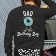 Dad Of The Birthday Boy Donut Theme Party Blue Father Long Sleeve T-Shirt Back Print