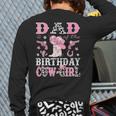 Dad Of The Birthday Cowgirl Pink Disco Rodeo Western Long Sleeve T-Shirt Back Print