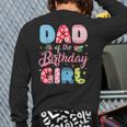 Dad Of The Birthday Girl Family Summer Beach Birthday Party Long Sleeve T-Shirt Back Print