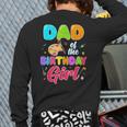 Dad Of The Birthday Girl Painting Art Birthday Girl Family Long Sleeve T-Shirt Back Print