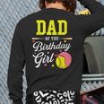 Dad Of The Birthday Girl Softball Player Theme B-Day Daddy Long Sleeve T-Shirt Back Print
