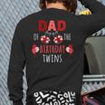 Dad Of The Birthday Twins Ladybug Birthday Family Matching Long Sleeve T-Shirt Back Print