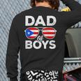 Dad Of Boys Fathers Day Retro Puerto Rico Flag Boricua Dad Long Sleeve T-Shirt Back Print