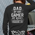 Dad By Day Gamer By Night PC Gaming Gift Long Sleeve T-Shirt Back Print