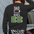 Dad Of Four Low Battery Father Of 4 Kids Dad Long Sleeve T-Shirt Back Print Dad Of Four Low Battery Father Of 4 Kids Dad Long Sleeve T-Shirt Back Print