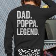 Dad Poppa Legend Vintage Distressed Bold Poppa Graphic Long Sleeve T-Shirt Back Print