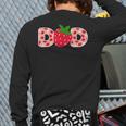 Dad Strawberry First Birthday Family Strawberry Long Sleeve T-Shirt Back Print