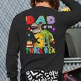 Dad Of The Three Rex 3Rd Birthday Boy Dinosaur T-Rex Long Sleeve T-Shirt Back Print