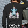 Dadacorn Unicorn Lover Tee For Papa Dad And Kid Long Sleeve T-Shirt Back Print