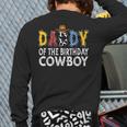 Daddy 1st Birthday Cowboy Western Daddy Birthday Boy Long Sleeve T-Shirt Back Print