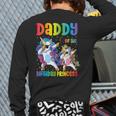 Daddy Of The Birthday Girl Dabbing Princess Unicorn Dad Long Sleeve T-Shirt Back Print