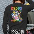 Daddy Of The Birthday Princess Girl Dabbing Unicorn Dad Long Sleeve T-Shirt Back Print