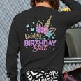 Daddy Of The Birthday Princess Girl Dad Unicorn Bday Party Long Sleeve T-Shirt Back Print