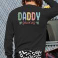 Daddy Saurus Dad Dinosaur Three Rex Birthday Boy Girl Family Long Sleeve T-Shirt Back Print