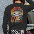 Daddy Shark Retro Shark Shirt Pajamas For Dad Dad Long Sleeve T-Shirt Back Print