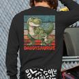 Daddysaurus Father's Day Best Dad T-Rex Papa Long Sleeve T-Shirt Back Print