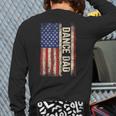 Dance Dad US American Flag Shirt Dancer Dancing Father Men Long Sleeve T-Shirt Back Print