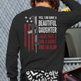 Daughter Gun Shovel Alibi Mom Dad Guns Joke -ON Back Long Sleeve T-Shirt Back Print Daughter Gun Shovel Alibi Mom Dad Guns Joke -ON Back Long Sleeve T-Shirt Back Print