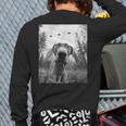Dog Mom Dad Alien Selfie Weimaraner UFO For Men Women Long Sleeve T-Shirt Back Print