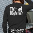 The Dogfather Tee Fathers Day Dad Dog Lover Schnauzer For Men Women Girls Kids Long Sleeve T-Shirt Back Print