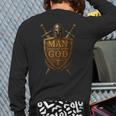 Faithful Warrior Man Of God Christian Men Knight Armor Dad Long Sleeve T-Shirt Back Print