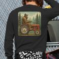 Farmer Men Tractor Rancher Farm Dad Distressed Long Sleeve T-Shirt Back Print
