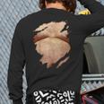Fat Hairy Guy Big Stomach & Man Boobs Fat Dad BOD Long Sleeve T-Shirt Back Print