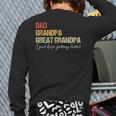 Fathers Day From Wife Son Kids Dad Grandpa Great Grandpa Long Sleeve T-Shirt Back Print