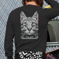 Glitch Weird Cat Kitten Optical Illusion Cat Mom Dad Long Sleeve T-Shirt Back Print