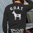 GOAT Number 14 Greatest Of All Time Dad Joke Long Sleeve T-Shirt Back Print