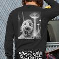 Goldendoodle Alien UFO Taking a Selfie Dog Mom Dad Long Sleeve T-Shirt Back Print