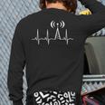 HAM Radio For Dad Ham Radio Operator Heartbeat Long Sleeve T-Shirt Back Print