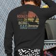 Hooked On Being Dad Fishing Dad Father's Day Long Sleeve T-Shirt Back Print