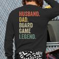 Husband Dad Board Game Night Legend Father Vintage Long Sleeve T-Shirt Back Print