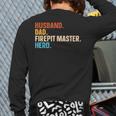 Husband Dad Firepit Master Hero Long Sleeve T-Shirt Back Print