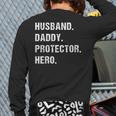 Husband Daddy Protector Hero For Dad Wife Small Long Sleeve T-Shirt Back Print