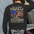 I'm A Dad Papaw And Veteran Retro Dad Papa Grandpa Long Sleeve T-Shirt Back Print I'm A Dad Papaw And Veteran Retro Dad Papa Grandpa Long Sleeve T-Shirt Back Print