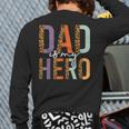Kids Fathers Day Shirt For Son Daughter My Dad Is My Hero Long Sleeve T-Shirt Back Print