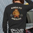 Kinda Fit Sorta Fat Gym Dad BOD Workout Apparel Long Sleeve T-Shirt Back Print