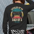 I Leveled Up To Dad Of 2 2026 Promoted To Dad Of Two Kids Long Sleeve T-Shirt Back Print