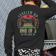 I Leveled Up To Dad Of 3 2026 Promoted To Dad Of Three Kids Long Sleeve T-Shirt Back Print