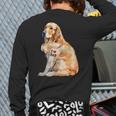 I Love Dad Patriotic Golden Retriever Canine Dog Lover Long Sleeve T-Shirt Back Print
