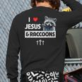 I Love Jesus And Raccoons Mom Dad Christian Love Jesus Bible Long Sleeve T-Shirt Back Print