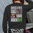 Marvel Father's Day Spider-Man Thor Hulk Dad Attributes Long Sleeve T-Shirt Back Print
