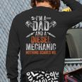 For Men Father's Day Halloween Diesel Mechanic Dad Long Sleeve T-Shirt Back Print