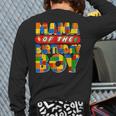 Mom And Dad Mama Birthday Boy Building Bricks Family Party Long Sleeve T-Shirt Back Print