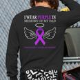 Pancreatic Cancer I Wear Purple In Memory Of My Dad Long Sleeve T-Shirt Back Print