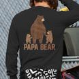 Papa Bear Dad Two Cubs Daddy Bear 2 Kids Father's Day Long Sleeve T-Shirt Back Print Papa Bear Dad Two Cubs Daddy Bear 2 Kids Father's Day Long Sleeve T-Shirt Back Print