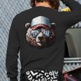 Papa Bear Face Cool Dad Style Retro Fathers Day Daddy Bear Long Sleeve T-Shirt Back Print